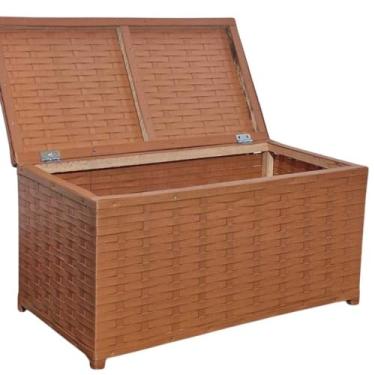 Imagem de Baú Horizontal Organizador de Brinquedos 45L – Caixa Cesto em Fibra Sintética com Fita 60x30x30 cm(avelã)