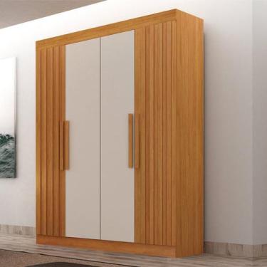 Imagem de Guarda-roupa 04 Portas, Detalhe Ripado Canada - Leifer