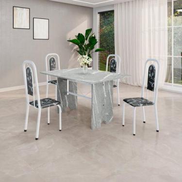 Imagem de Conjunto Sala de Jantar com 4 Cadeiras Lara - Soma Móveis