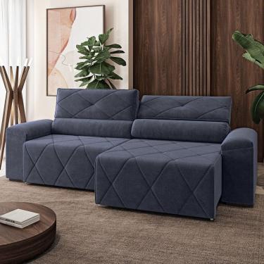 Imagem de Sofá Retrátil e Reclinável 4 Lugares Titanium Cinza