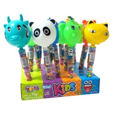 Imagem de kit 4un bichinhos com Balinhas Confeitos tecs mini kids 5gr - Genérica