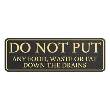 Imagem de Placa de parede ou porta Standard Plus Do Not Put Any Food, Waste or Fat Down The Drains | Sinalização de cozinha compartilhada - média