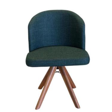 Imagem de Cadeira Giratória Madeira Maciça Cor Castanho com Assento Estofado Joa