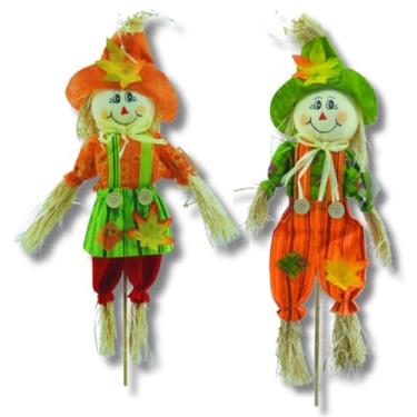 Imagem de Casal de Espantalhos de palha Decoração e Enfeite para Festa Junina 66cm