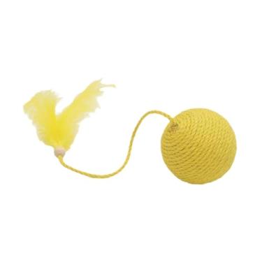 Imagem de Generic Brinquedo Esférico para Felinos, Arranhador com Movimento para Gatos de Casa, Item Decorativo com Garras para Gatos, Amarelo