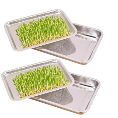 Imagem de Kit de cultivo de brotos, bandeja de germinação de sementes de 33 x 21,8 cm, kit de cultivo de microgreens, kit de cultivo de brotos de feijão para feijão, sementes de alfafa, brócolis, grama de trigo