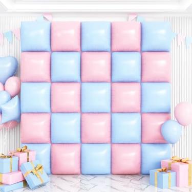 Imagem de Matte Blue and Pink Balloons Wall Tunnel Backdrop Double Sided Chrome Balloon Arch Garland Kit for Bachelorette, Anniversary, Wedding, Birthday Party Background Decoration