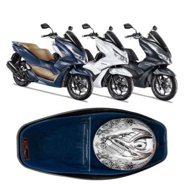 Imagem de Forração Honda Pcx 160 2023 Acessório Forro Azul + Divisória - Jaspe A