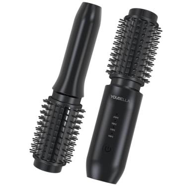 Imagem de YOUBELLA Escova Modeladora De Cachos Sem Fio Youbella, Mini Pente Alisador De Viagem, Modelador De Cachos Portátil 3 Em 1, Escova Aquecida Por Íons De 3,8 Cm, Modelador De Cachos Recarregável Por Us
