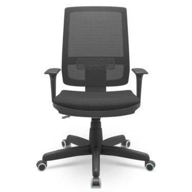 Imagem de Cadeira Brizza Relax Encosto Tela Estofado Poliéster Preto - Plaxmetal