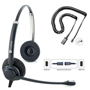 Imagem de TruVoice Fone de ouvido profissional HD-150 para escritório e call center com microfone com cancelamento de ruído – Compatível com telefones de mesa Mitel, Nortel, Avaya, Poly, Polycom, Shoretel,