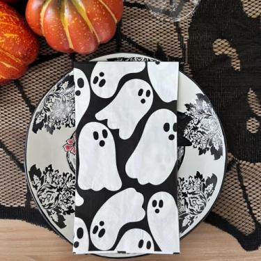 Imagem de Besalily Guardanapos de papel decorativos de Halloween papel de guardanapo impresso para mesa de férias de Halloween guardanapos de decoupage (XR6202)