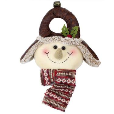 Imagem de Decoração Enfeite Natal Boneco Neve Marrom Árvore de Natal 38,5cm - Gi
