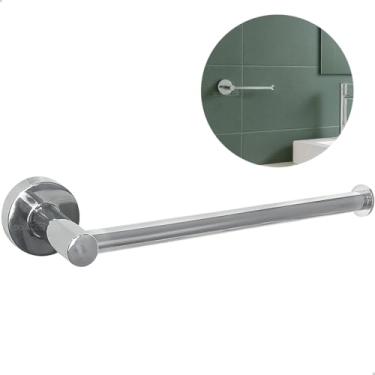 Imagem de Dona D Cor, Porta Toalha De Rosto Mãos Cromado Metal Inox Suporte De Parede Para Toalha Banheiro Toalheiro Reto Lavabo Lavatório Luxo Com Fixação Dupla