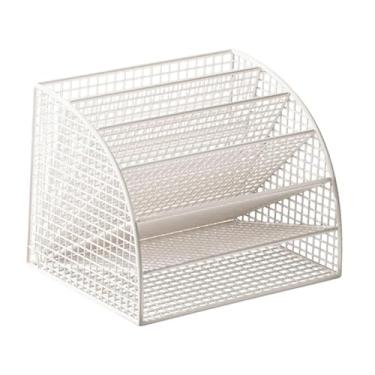 Imagem de Generic Organizador de arquivos em formato de leque, classificador de documentos de mesa, grande capacidade, suporte para notebook, suporte de mesa, de, White and L