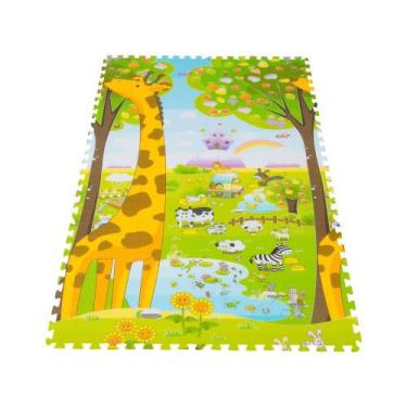 Imagem de Tapete Infantil Girafa ABC Encaixar 1,20x1,80m - Dupla Face Ibimboo