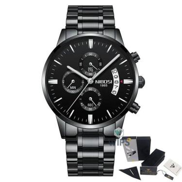 Imagem de Relógio Masculino Nibosi 2309 Analógico Cronógrafo Preto
