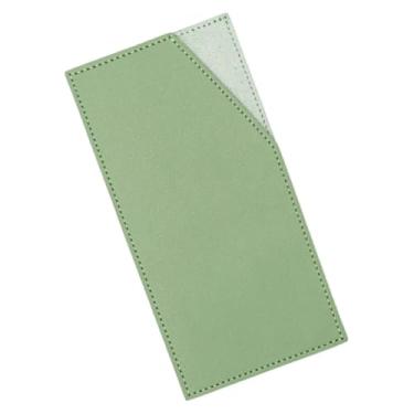 Imagem de XiowDow Envelopes de dinheiro de couro PU com porta-cartão de crédito reutilizável clipe de dinheiro para orçamento carteira feminina masculina organizador de cupons de recibo de notas (verde claro)