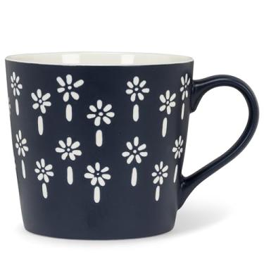 Imagem de Abbott Collection Mini caneca gráfica de flores - Bone China, azul marinho/branco, 9 cm A (368 g)