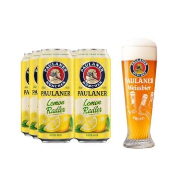 Imagem de Kit 6 Cervejas Paulaner Lemon Radler Mix Alemã Lata 500ml + Copo Prost