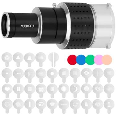 Imagem de NULBOFU Bowens Mount Spotlight Conical Optical Snoot kit, Photography Studio Lighting Accessory with 34 Gobos & 5 Color Filters Compatible for Aputure Amaran Godox Neewer LED Video Speedli