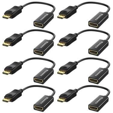 Imagem de Pacote com 8 adaptadores DisplayPort 4K para HDMI, adaptadores unidirecionais DP para HDMI compatíveis com fonte DP para HDMI Dell, HP, Insignia, Samsung