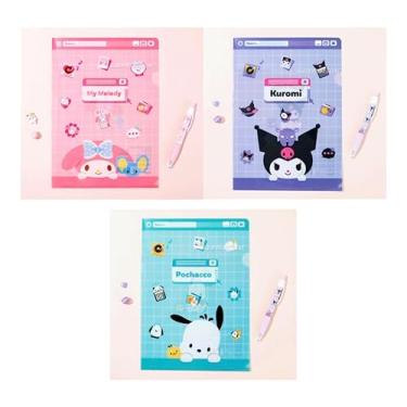 Imagem de Kitty & Friends - Conjunto de 4 pastas de arquivo Peek-a-Boo oficialmente licenciadas - em designs variados com Pompompurin-MyMelody-Kuromi-Cinnamoroll