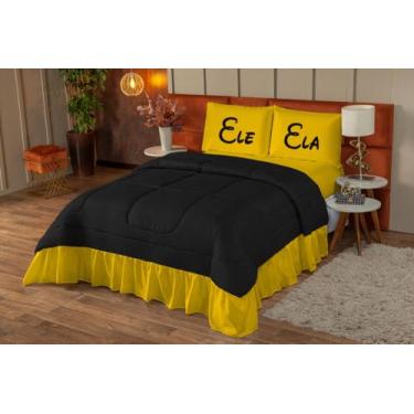 Imagem de Cobre leito casal queen estampado ( mickey & minie ) 03 peças - MS ENX