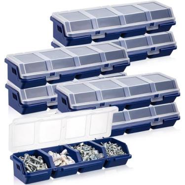 Imagem de Caixa organizadora de parafusos Hushee, pacote com 6 tampas, 4 compart