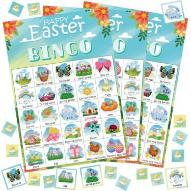 Imagem de Easter Bingo OHOME Easter Crafts 24 jogadores com marcadores
