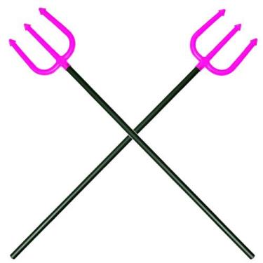 Imagem de 2 Garfão Diabinho Tridente Rosa Festa a Fantasia Infantil e Adulto Hal