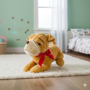 Imagem de Cachorrinho Patrulha Canina Super Rodolfo Com Laço De Pelúcia Grande Presente Antialérgico Brinquedo Ideal Igual A Foto Oferta Kawaii Realista Dia Das Crianças Baby Bebe Natal