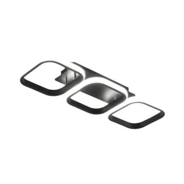 Imagem de Lâmpada De Teto LED Minimalista Preta Moderna Dupla Redonda Para Decor