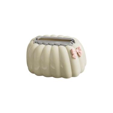 Imagem de SiaBiced Capa Decorativa para Caixa de Lenços de Papel, Decoração Moderna E Elegante para Escritório, Sala de Estar, Cozinha, E Criado-mudo, Branco, Tamanho real