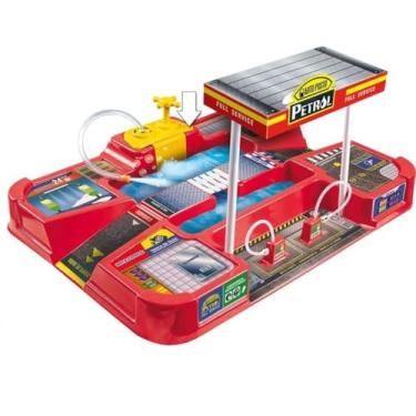 Imagem de Pista Pit Stop Com 2 Lava Jato Funcional Premium e Completo com 2 Miniatura de Carros ou Motos (Modelo 2)