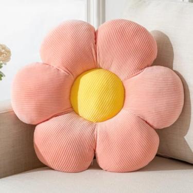 Imagem de Almofada Flor 50CM Pétalas Gigantes Pelúcia Premium Decorativa Macia Quarto Infantil Sofá (Pink 35CM)