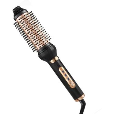 Imagem de Modelador de cachos automático, escova térmica de cerâmica de 3 cm com 3 temperaturas ajustáveis, aquecimento rápido, escova redonda com desligamento automático para cabelos longos e viagens (preto)
