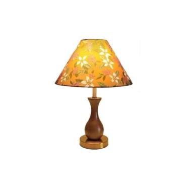 Imagem de Abajur de cabeceira Luminária de mesa decorativa retrô Magnolia, quarto, cabeceira, sala estar, estudo, madeira