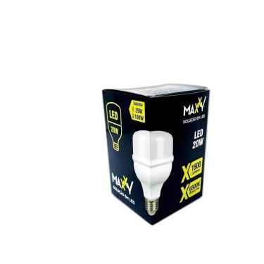 Imagem de Kit 5 Lâmpada Led Bulbo 20W E27 Bivolt Luz Branca 6500K