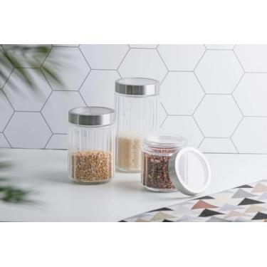 Imagem de Pote de Vidro com Tampa de Inox e Acrílico Sydney 1,2L Lyor