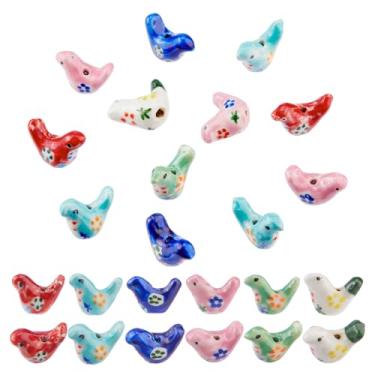 Imagem de DICOSMETIC 12 peças de contas de cerâmica granel pombo porcelana espaçador contas feitas à mão contas soltas contas coloridas de porcelana para fazer joias DIY colar pulseira, orifício: 1,5 mm