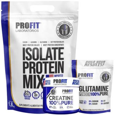 Imagem de WHEY PROTEIN ISOLADO 1,8KG l GLUTAMINA PURA 300G l CREATINA MONOHIDRATADA PURA 150G l PROFIT-Unissex