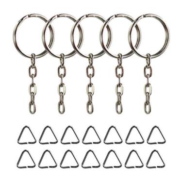 Imagem de Argola Com Corrente Para Chaveiro 23mm +Triangulo 500 Unidades - Ataca