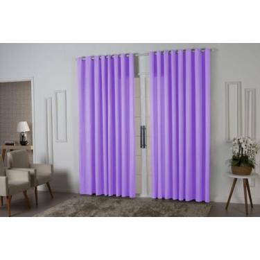 Imagem de Cortina 3,00x2,20 Quarto Sala Escritorio Lilás - Sofisticada Moda Casa