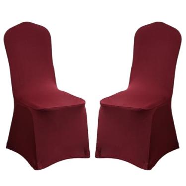 Imagem de Pacote com 2 capas de cadeira dobráveis de elastano elástico, capas removíveis para cadeiras, protetores universais, com bolso elástico para os pés, para festa de casamento, banquete, celebração