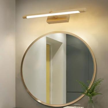 Imagem de GZZBMY Luz de Espelho LED Arandelas de Parede Banheiro Moderno Alumínio Impermeável Arandela Espelho Armário Iluminação Banheiro Iluminação de Parede para Sala de Estar Quarto (Grão de Madeira Luz