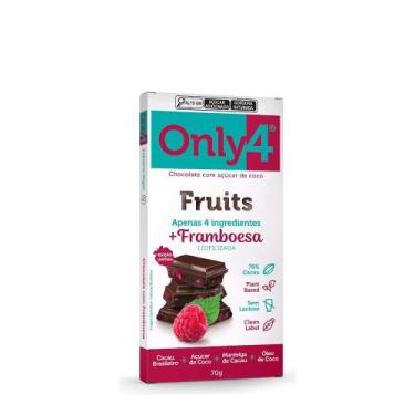Imagem de Chocolate 70% Cacau Framboesa Fruits Only4  70g - Only 4