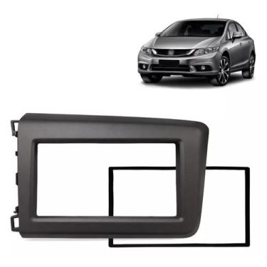 Imagem de Moldura 2 Din Civic 2012 à 2016 Cinza Painel Central Multimídia Mp5 So