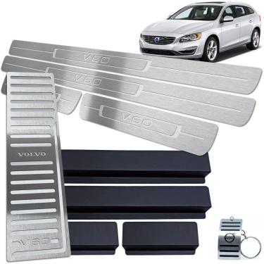 Imagem de Soleiras + Descanso de Pé Volvo V60 2012 A 2018 Inox Prata