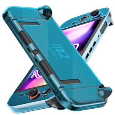Imagem de FANPL [Improved Easy Dockable Version] Clear Blue Case for Nintendo Switch 2, Protective Cover for Switch 2 and JoyCon Controller - Strong and Durable, Not Easy to Fall Off
